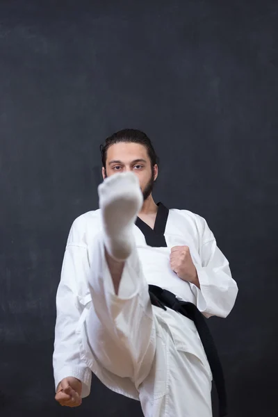 Férfi Karate harcos képzés — Stock Fotó