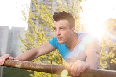 Erkek Runner streching