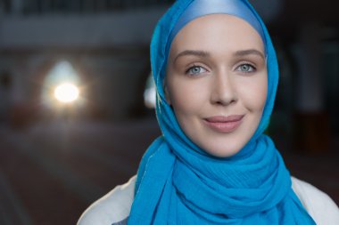 Muslim girl wearing hijab  clipart