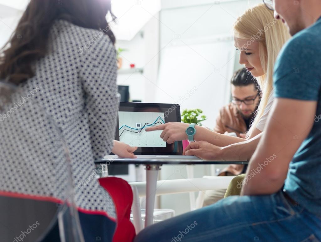 Startup team on meeting in modern office