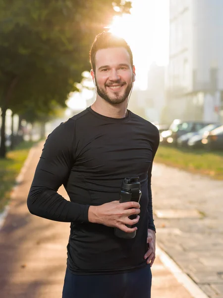 Portrait Of Male Runner On Urban Street — Stock Photo, Image