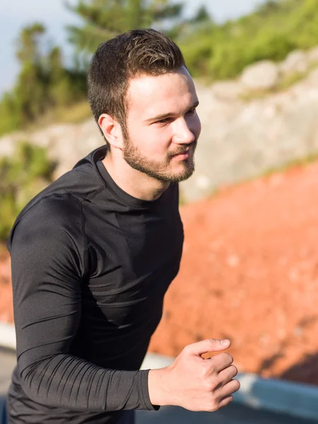 Álló férfi futó után futás természetű — Stock Fotó
