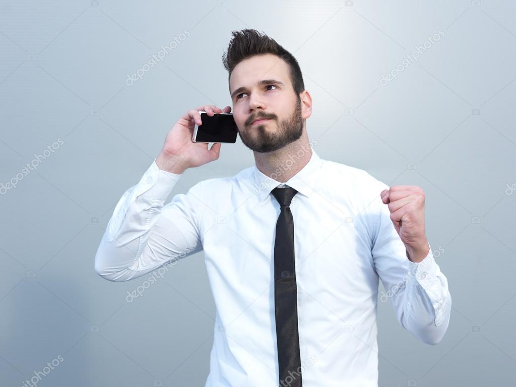 Businessman using cellphone 