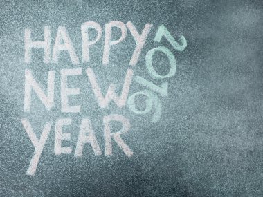 Mutlu yeni yıl 2016, el ile Tebeşir tahtaya vint yazma