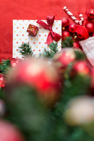 Christmas decoration on fir tree — Stock Photo, Image