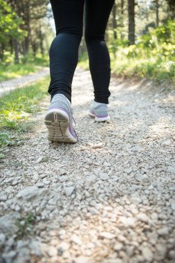 spor ayakkabı izinde faaliyet dağlar, açık havada yürüyüş