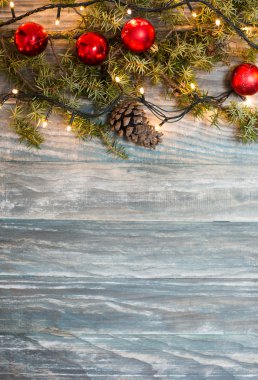 Rustik ahşap arka plan christmas dekorasyon