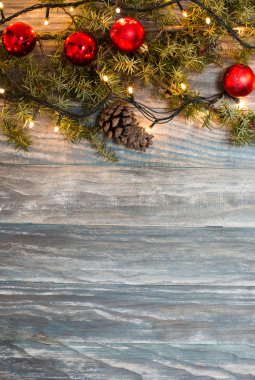 Rustik ahşap arka plan christmas dekorasyon