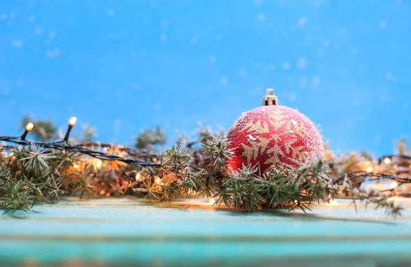 Christmas background with chalkboard and presents.Retro filter e — Stock Photo, Image