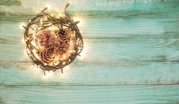 Christmas decoration on old grunge wooden board — Stock Image Christmas decoration on old grunge wooden board Royalty Free Stock Images