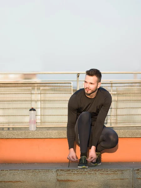 Listo para correr, hora del atardecer — Foto de Stock