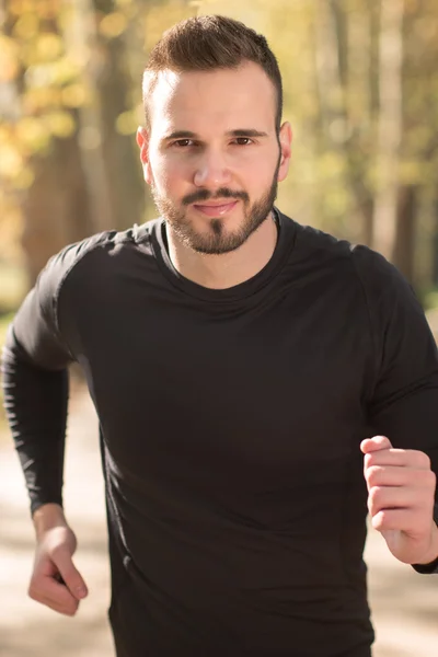 Correndo homem - corredor masculino closeup. Esporte atleta jogging trainin — Fotografia de Stock