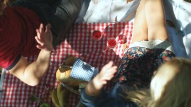 Sağlıklı vejetaryen çift Park açık havada piknik kavramı