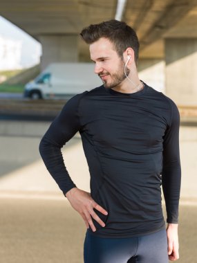 Jogger şehir ortamında çalışan