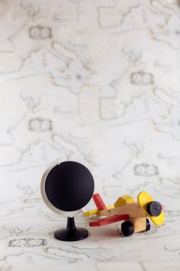 Kopya alanı ile dünya ve uçak oyuncak