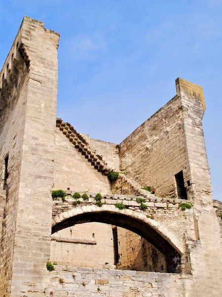 Intérieur Arrière Une Tour Rempart Défensif Entourant Ville Fortifiée Avignon — Photo