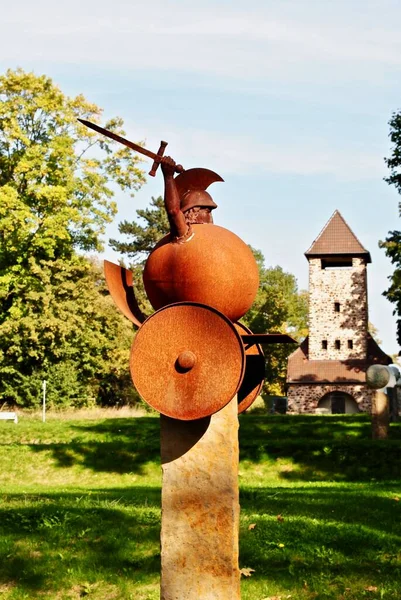 Bad Nauheim Mars Kriegsgott Mit Dem Planeten Als Streitwagen Goldsteinpark — Stockfoto