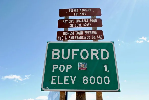 Buford Wyoming Buford Unincorporated Community Highest Populated Settlement Interstate First — Stock Photo, Image