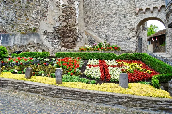 Cochem Alemania Flores Plantadas Para Representar Sello Cochem Exterior Del — Foto de Stock