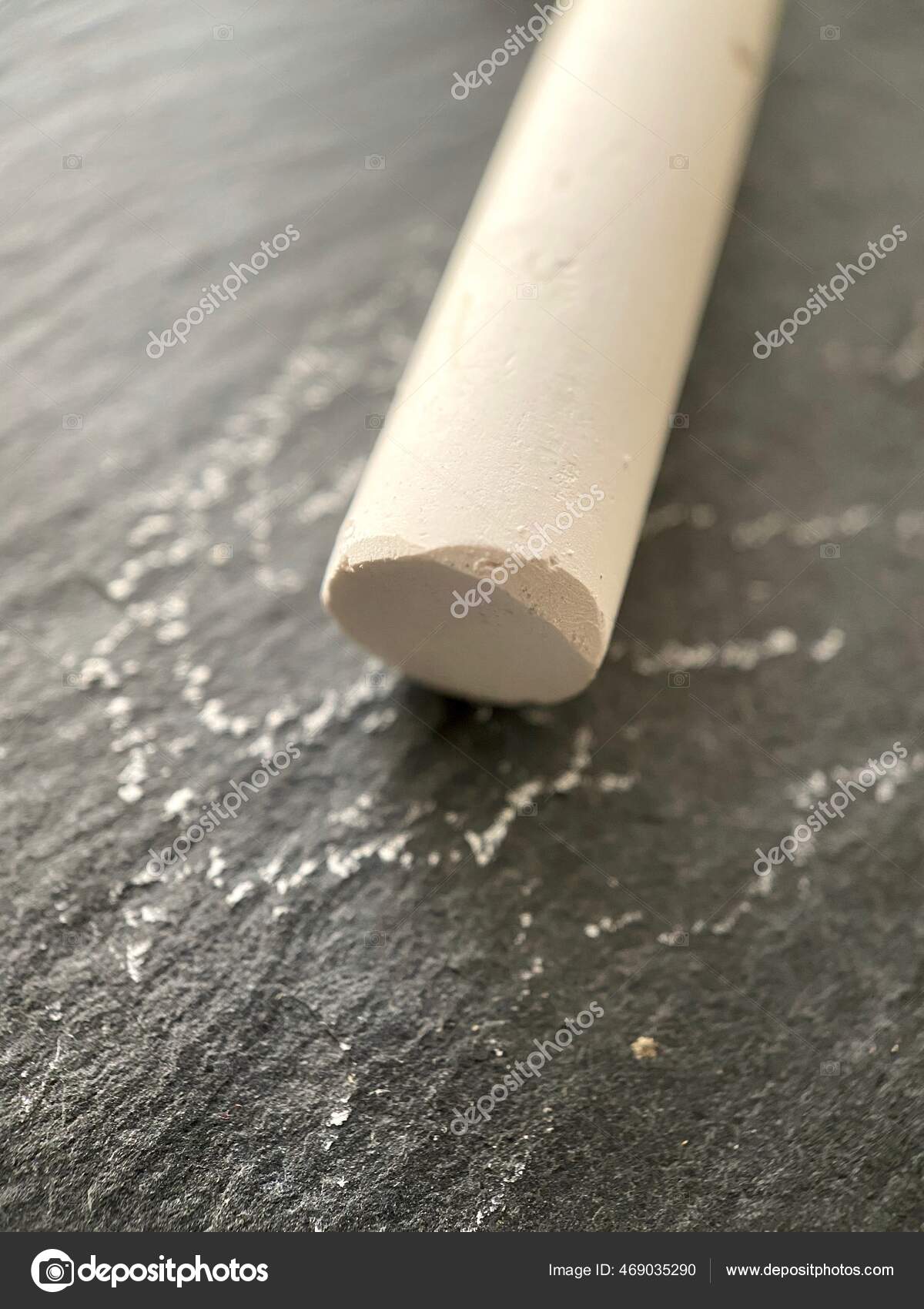 Close Piece White Chalk Black Slate Blackboard Chalk Manufacturers Now  Stock Photo by ©EWYMedia 469035290