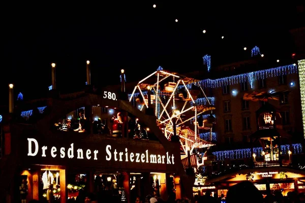 Dresden Deutschland Schild Für Den Dresdner Striezelmarkt Striezel Ist Ein — Stockfoto