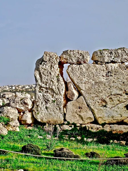 Ggantija Chrámy Megalitický Chrámový Komplex Neolitu Středomořském Ostrově Gozo Malta — Stock fotografie