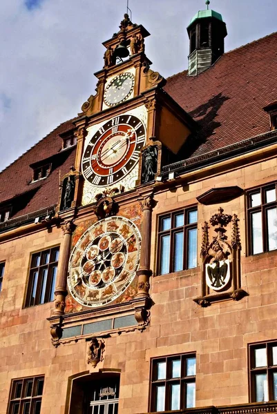 Heilbronn Germany Town Hall Astronomical Clock Rathaus Town Hall Located — Stock Photo, Image