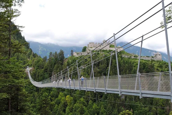 Reutte Germania 2015 Highline179 Hngebrcke Ehrenberg Ponte Sospeso Pedonale Situato — Foto Stock