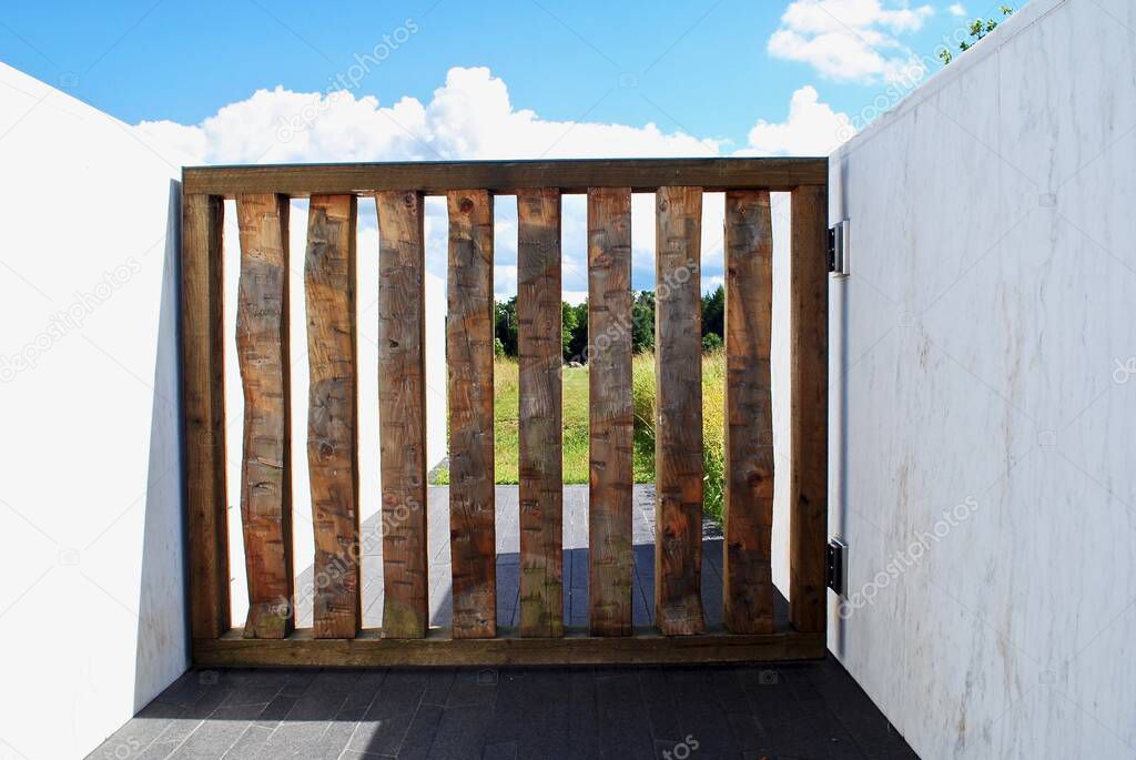 Stoystown, Pennsylvania, USA: The Flight 93 National Memorial at the crash site of United Airlines Flight 93, which was hijacked in the September 11 attacks, in Stonycreek Township. Gate to flight path.