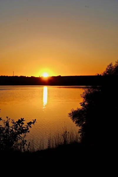 Sonnenuntergang Mhne Stausee Oder Möhne Stausee Ist Ein Künstlicher See — Stockfoto