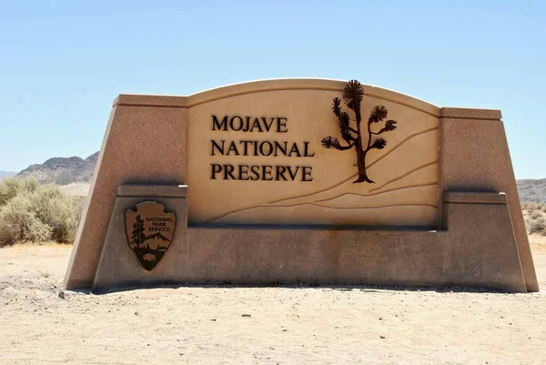 Baker California Sign Mojave National Preserve Desert Park Southern California — Stock Photo, Image