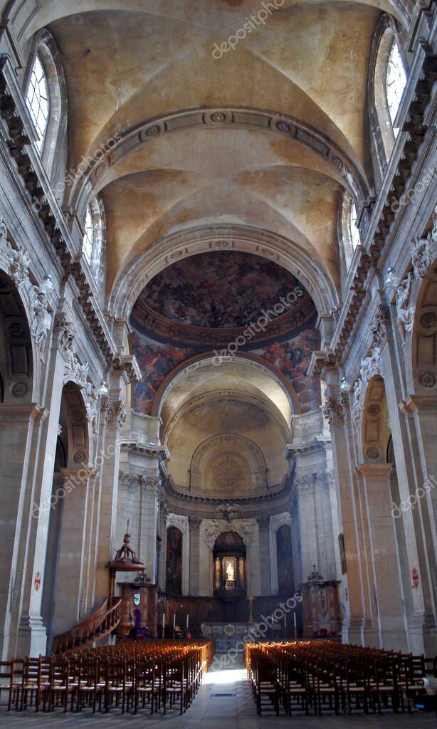 Nancy, France Interior of Nancy Cathedral, part of the grand 18th