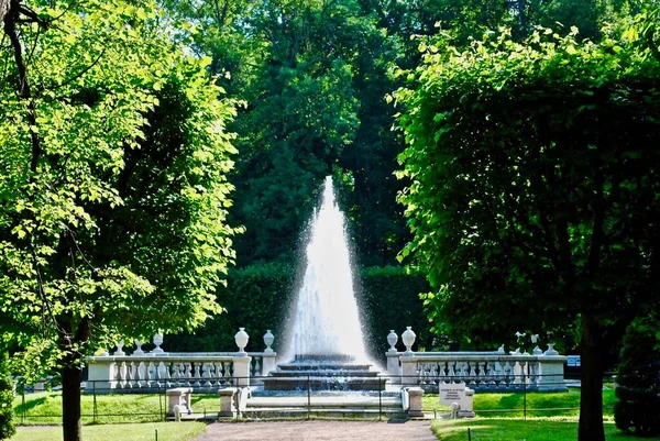 Petergof Saint Pétersbourg Russie Fontaine Pyramide Est Une Des Fontaines — Photo