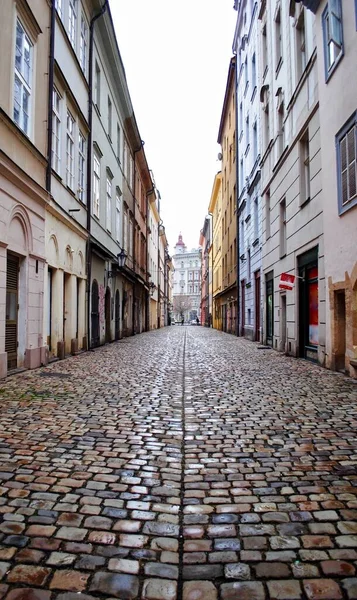 Praga República Checa Cobblestones Pavimentam Este Deserto Praga República Checa — Fotografia de Stock