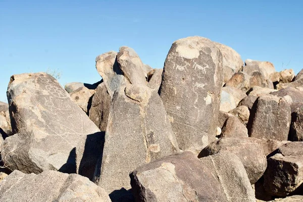 Petroglyphs Saguaro National Park Rock Art Created Prehistoric Hohokam Form — Stock Photo, Image