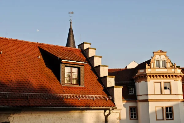 Schkopau 시타델 슈코푸는 세기에 요새로 건설되었다가 잘생긴 르네상스성으로 발전하였다 지금은 — 스톡 사진