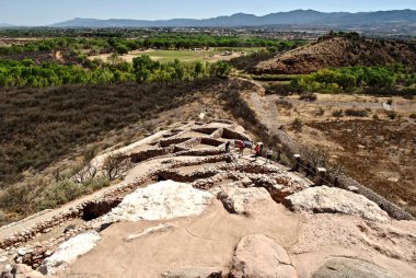 Tuzigoot National Monument (Haktlakva or T Digiz) preserves a pueblo ruin on the summit of a limestone and sandstone ridge above the Verde Valley east of Clarkdale, Arizona. Stone masonry complex. clipart