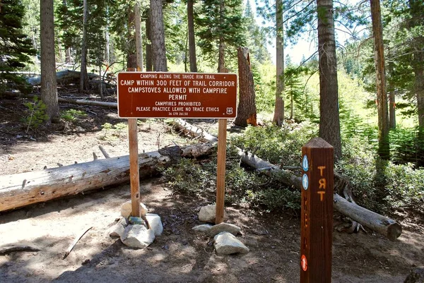 Stateline Nevada Tahoe Rim Trail Signage Located Kingsburry South Trail — Stock Photo, Image