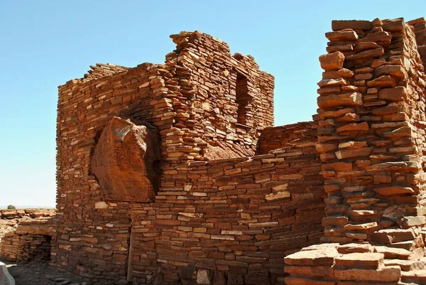 Wupatki National Monument Wupatki Tall House Pueblo 거주지의 사암의 블록으로 — 스톡 사진