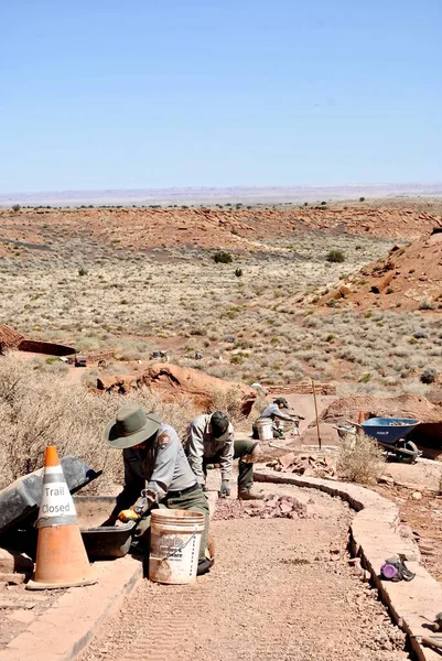 Wupatki National Monument Arizona National Park Service Rangers Work Trail — Stock Photo, Image