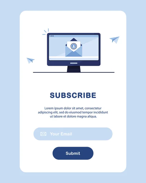 Banner Email Marketing Abbonamento Alla Newsletter Offerte Promozioni Novità Abbonati — Vettoriale Stock