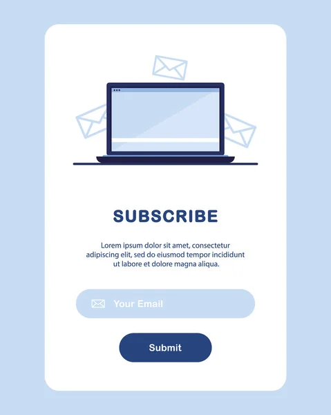 Illustrazione Banner Vettoriale Email Marketing Abbonamento Alla Newsletter Novità Offerte — Vettoriale Stock