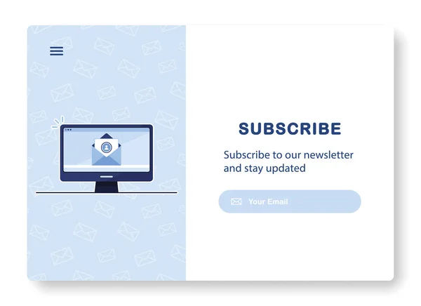 Vector Banner Van Mail Marketing Envelop Abonnement Nieuwsbrief Nieuws Aanbiedingen — Stockvector