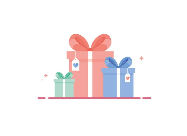 Cajas Regalo Colores Con Cinta Lazo Colección Para Cumpleaños Navidad — Archivo Imágenes Vectoriales