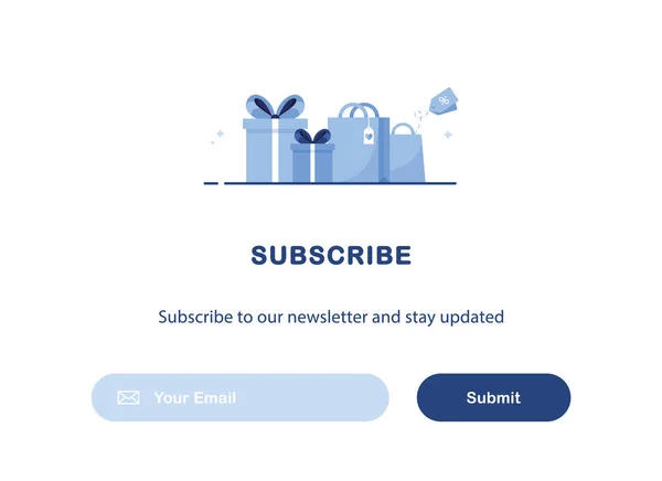 Borsa Della Spesa Regalo Abbonamento Alla Newsletter Novità Offerte Promozioni — Vettoriale Stock