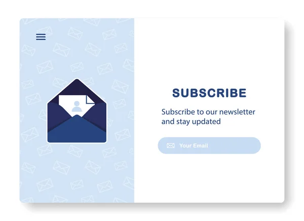 Banner Van Mail Marketing Abonnement Nieuwsbrief Nieuws Aanbiedingen Promoties Een — Stockvector