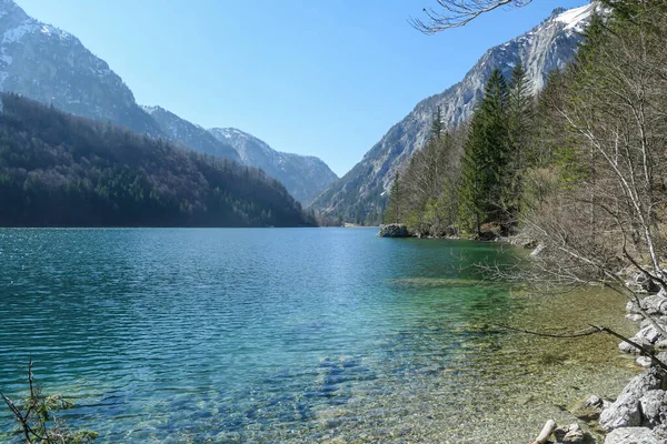 Leopoldsteiner See Österreich Der See Ist Von Hochalpen Umgeben Das — Stockfoto