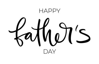 Babalar Günün kutlu olsun! Beyaz arka planda harfleri olan şenlikli bir poster. Vektör illüstrasyonu.