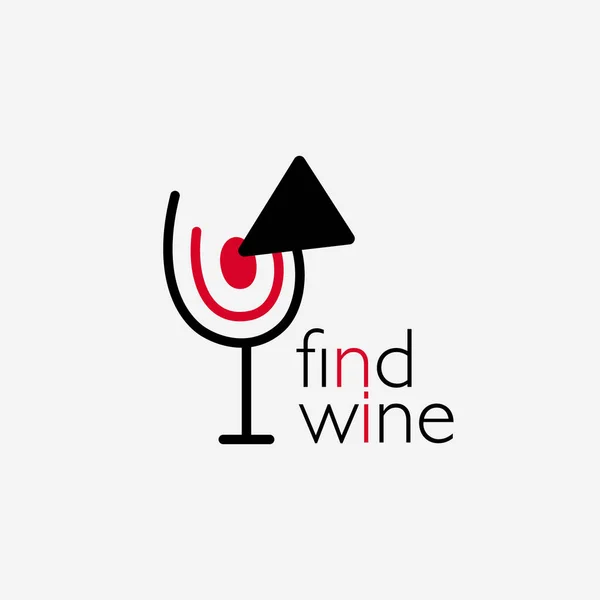 Wine Logo Logo Liquor Store Restaurant Bar Glass Red Wine — Stock Vector