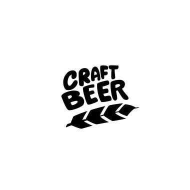 Bira logosu. Bir bira dükkanının logosu, restoran, bar. Beyaz arka planda 